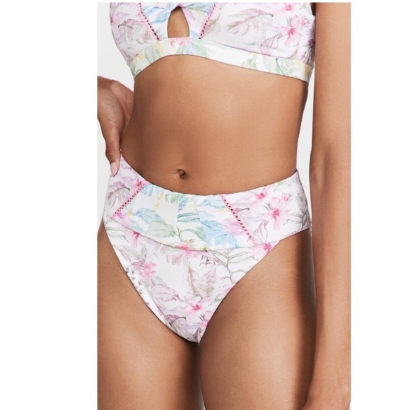 LoveShackFancy x Hurley Hawaiian Hibiscus Reversible Cheeky Bikini Bottoms NEW - Picture 3 of 5